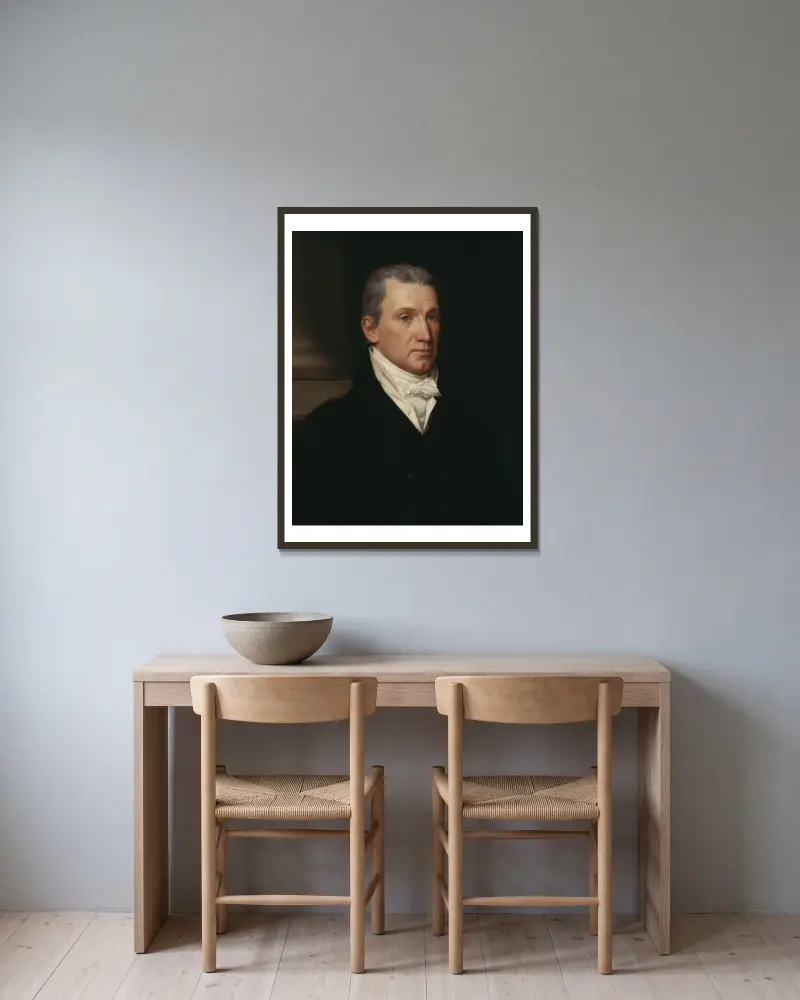 James Monroe av John Vanderlyn inramad på en vägg