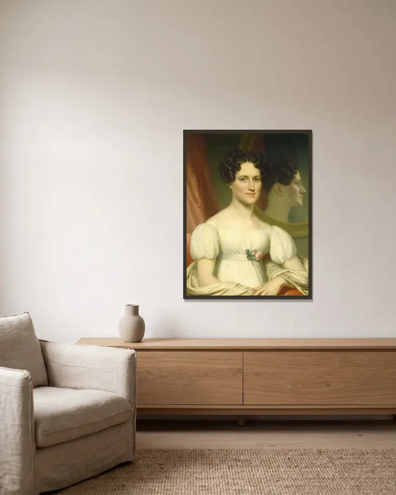 Mary Ellis Bell (Mrs. Isaac Bell) av John Vanderlyn inramad på en vägg