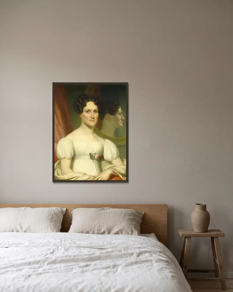 Mary Ellis Bell (Mrs. Isaac Bell) av John Vanderlyn inramad på en vägg