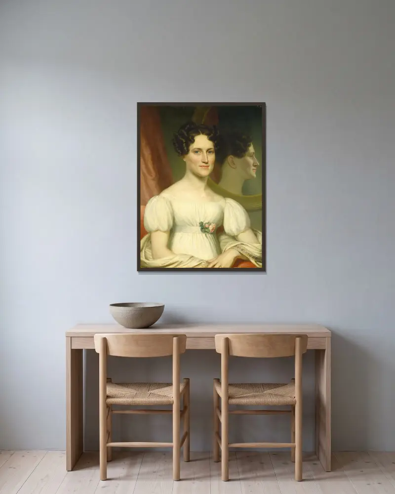 Mary Ellis Bell (Mrs. Isaac Bell) av John Vanderlyn inramad på en vägg