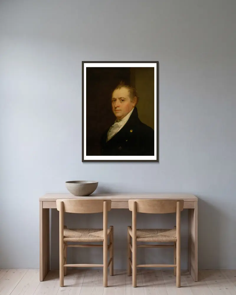 Oliver Wolcott, Jr. av John Vanderlyn inramad på en vägg