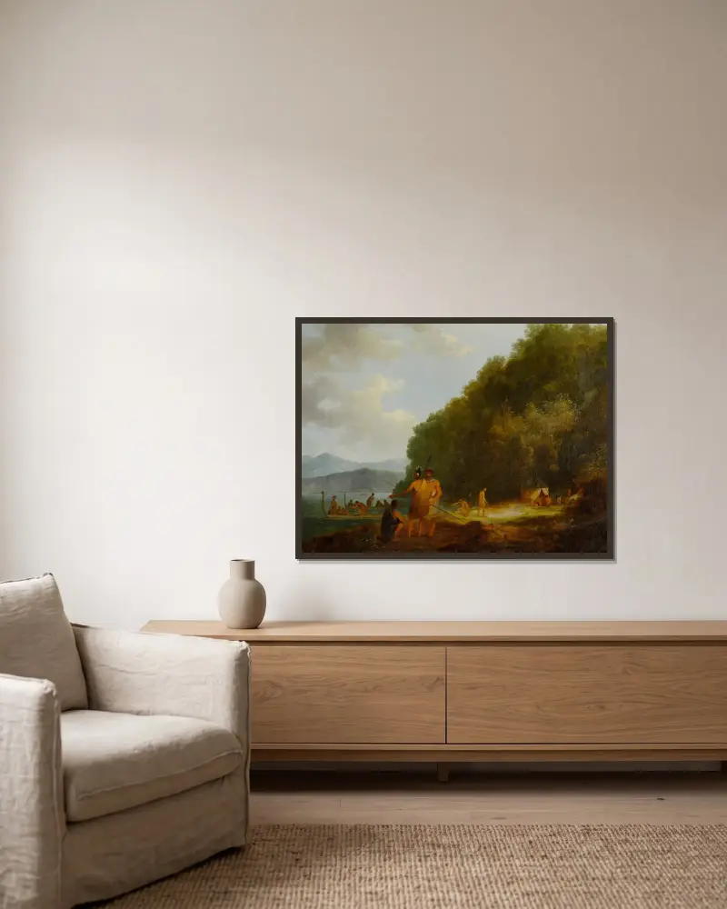 Ship Cove, Queen Charlotte Sound von John Webber gerahmt an einer Wand