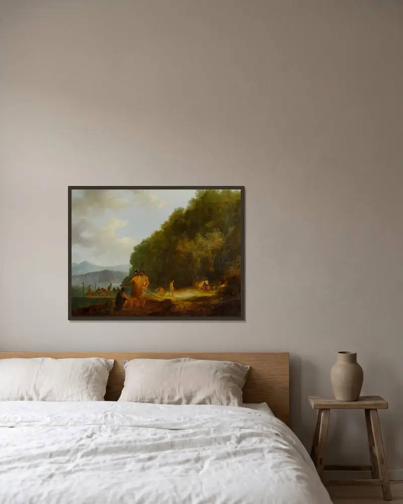 Ship Cove, Queen Charlotte Sound von John Webber gerahmt an einer Wand