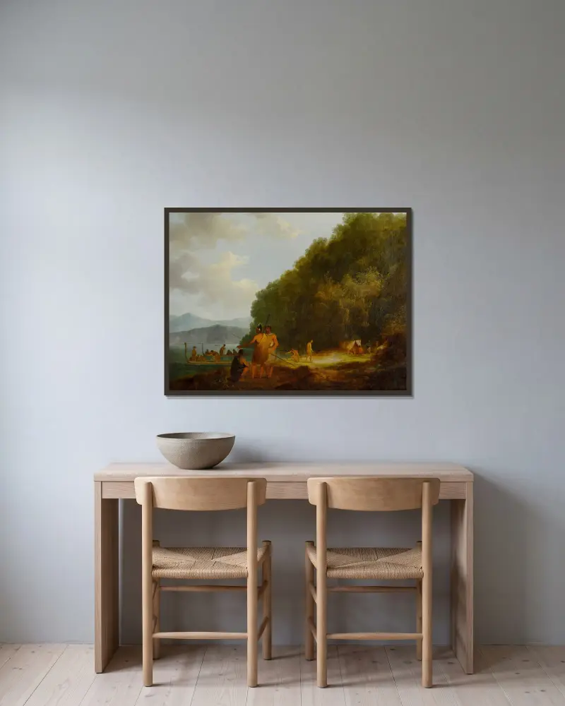Ship Cove, Queen Charlotte Sound von John Webber gerahmt an einer Wand