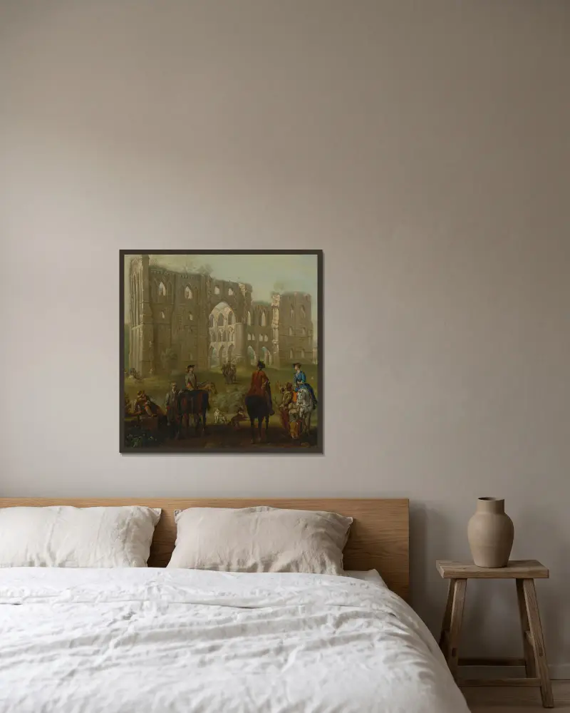 Rievaulx Abbey av John Wootton inramad på en vägg