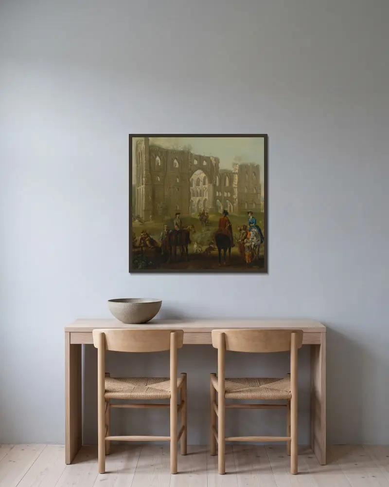 Rievaulx Abbey av John Wootton inramad på en vägg