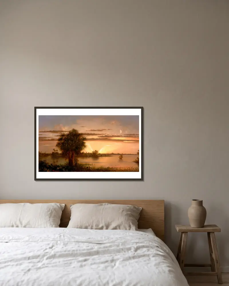 Sonnenaufgang in Florida von Martin Johnson Heade gerahmt an einer Wand