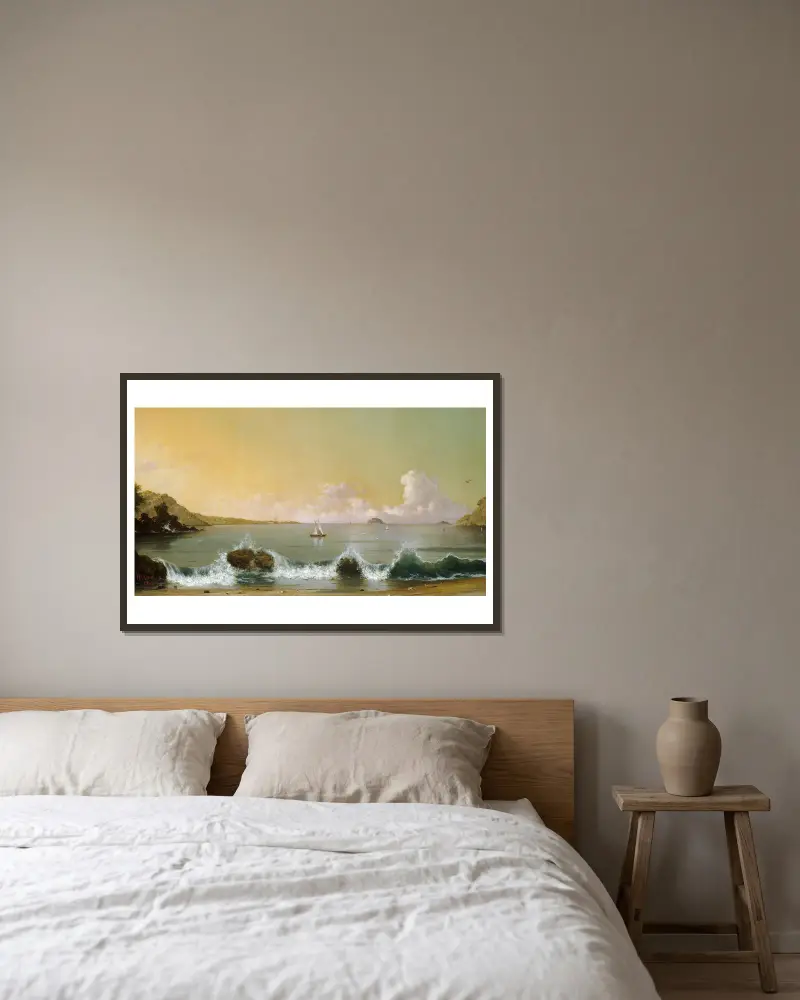 Bucht von Rio de Janeiro von Martin Johnson Heade gerahmt an einer Wand