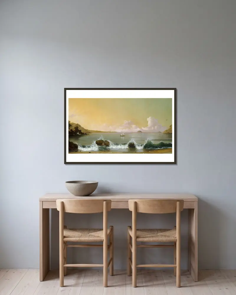 Bucht von Rio de Janeiro von Martin Johnson Heade gerahmt an einer Wand