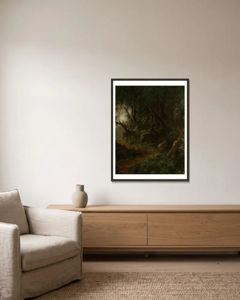 Tropikalna zieleń (Tropikalny krajobraz), Martin Johnson Heade w ramie na ścianie