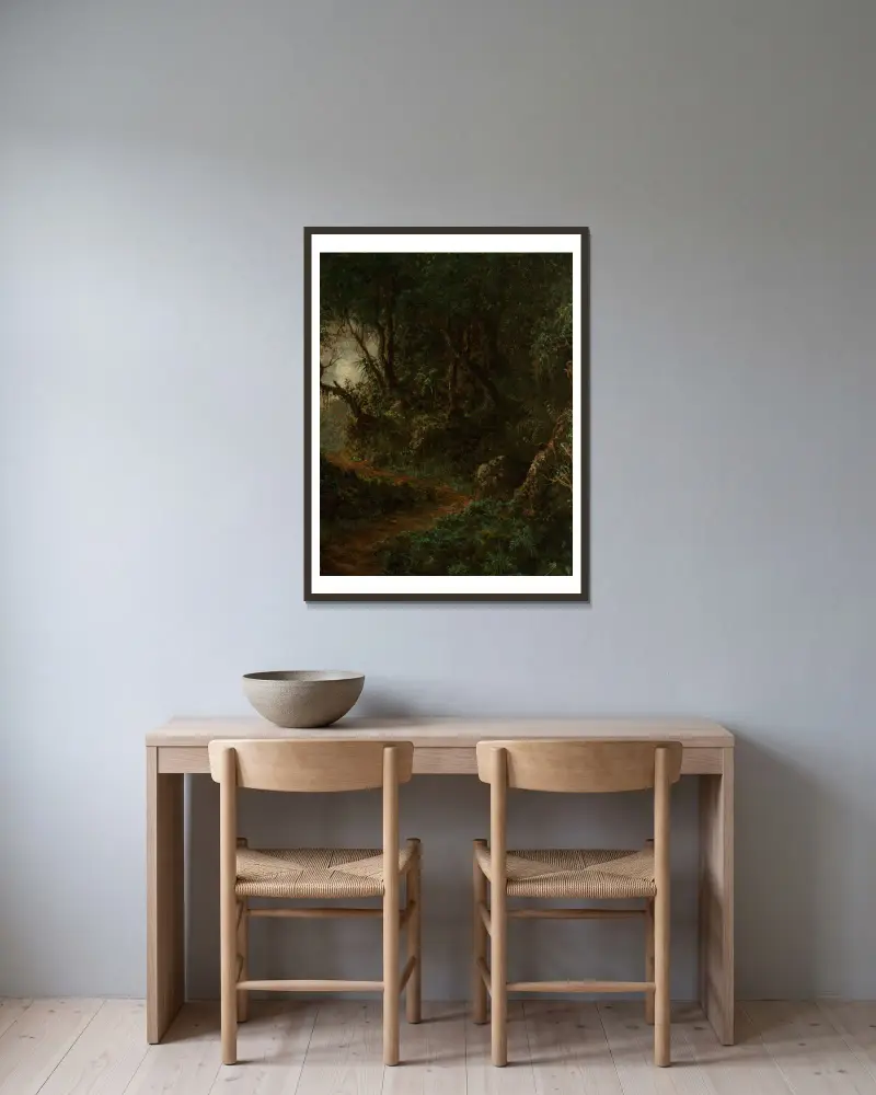 Tropikalna zieleń (Tropikalny krajobraz), Martin Johnson Heade w ramie na ścianie