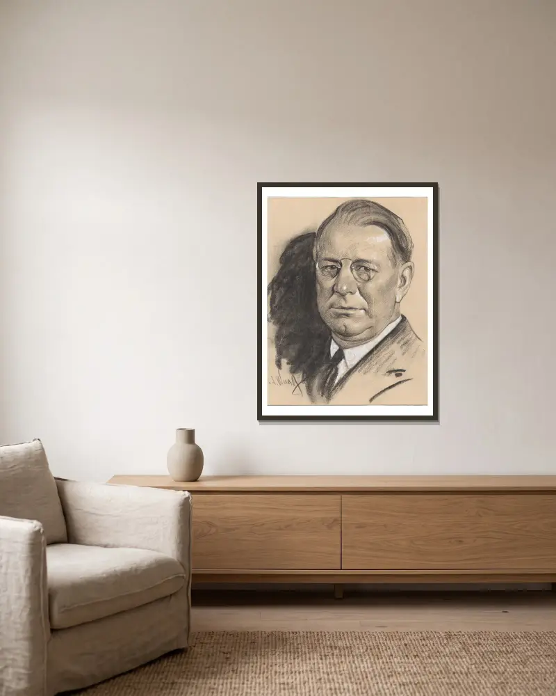Frank Knox, Samuel Johnson Woolf v rámu na stěně