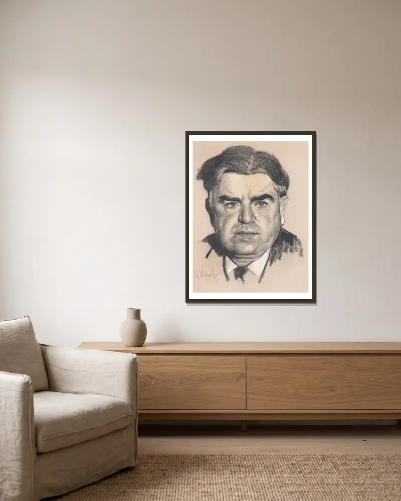 John Llewellyn Lewis, Samuel Johnson Woolf v rámu na stěně