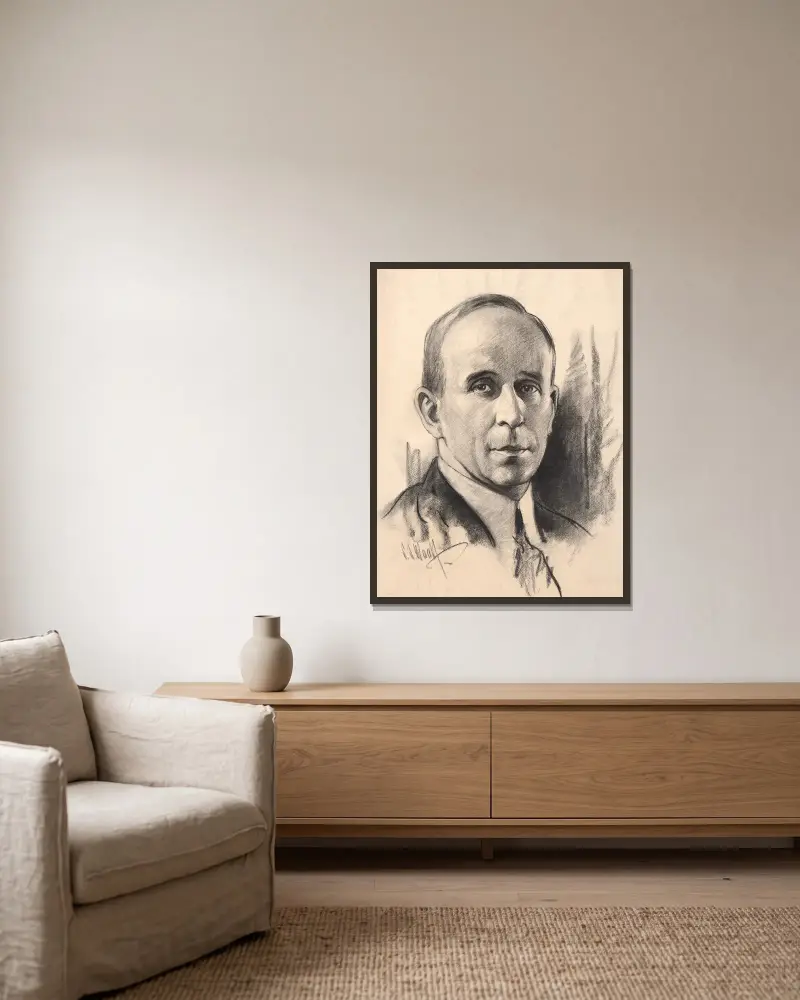 John Raskob, 1930 von Samuel Johnson Woolf gerahmt an einer Wand