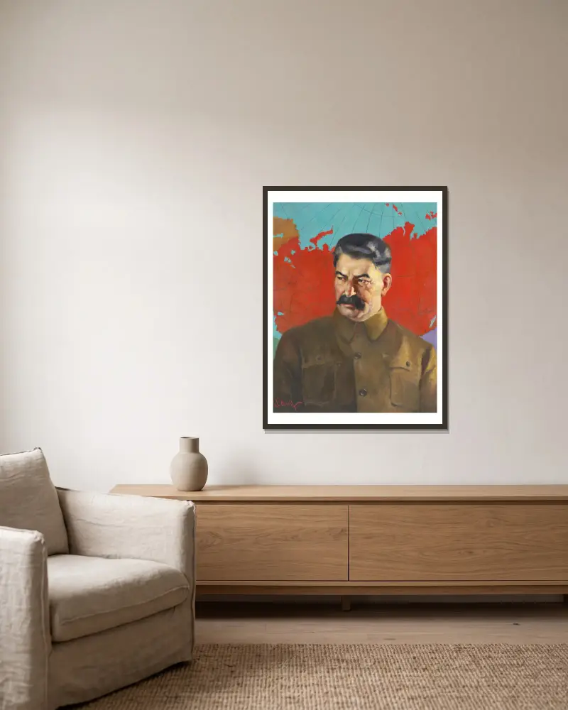 Joseph Stalin von Samuel Johnson Woolf gerahmt an einer Wand