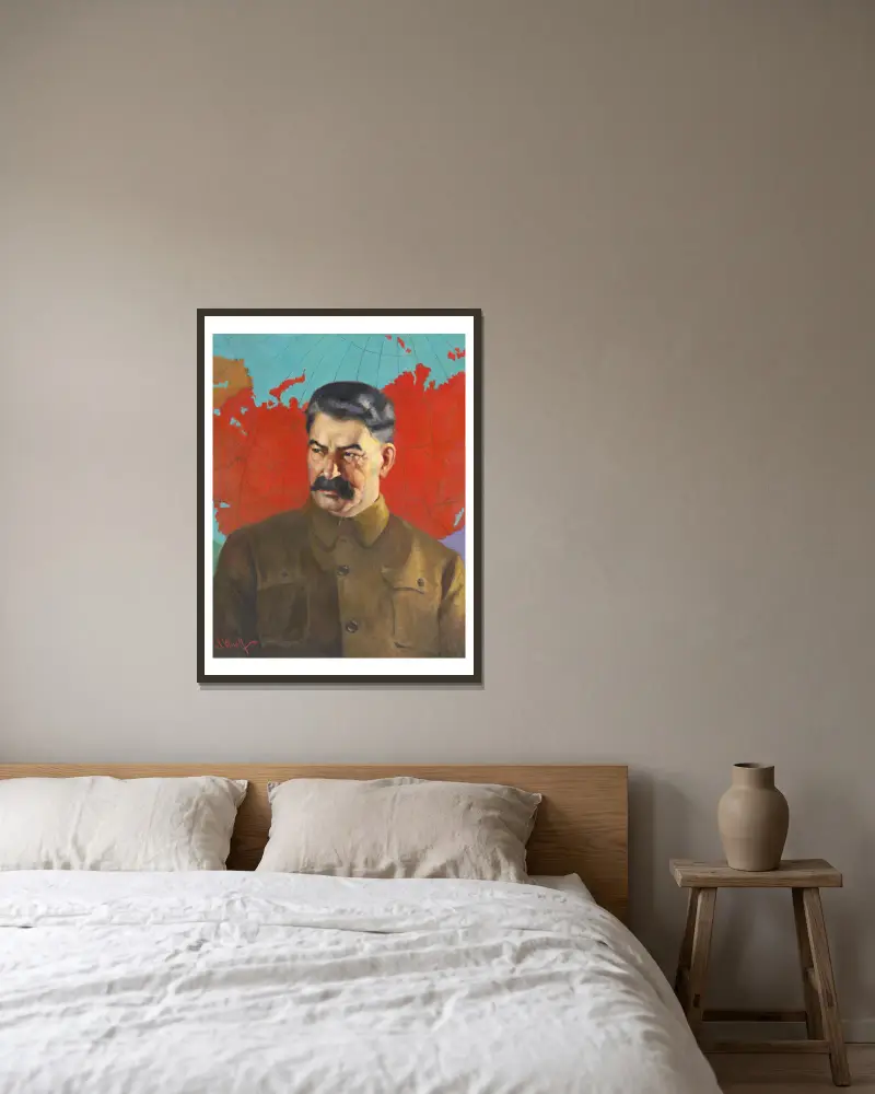 Joseph Stalin von Samuel Johnson Woolf gerahmt an einer Wand