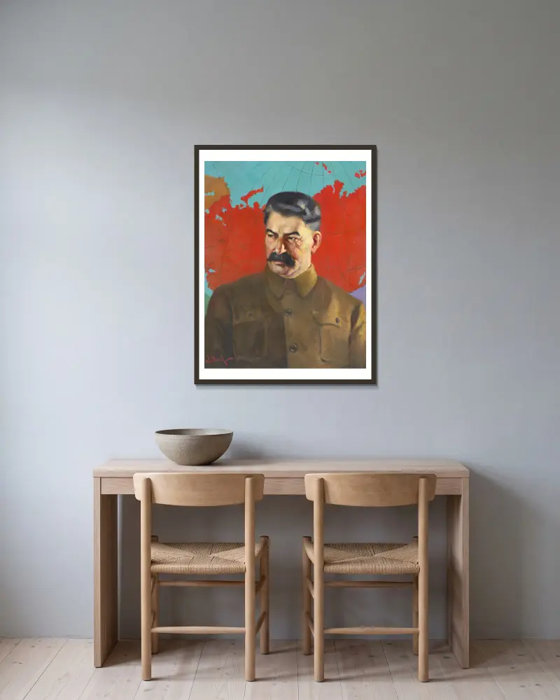 Joseph Stalin von Samuel Johnson Woolf gerahmt an einer Wand
