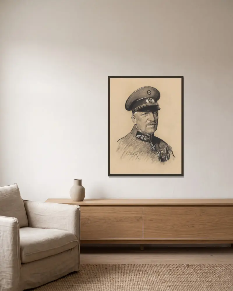 Kurt von Schleicher von Samuel Johnson Woolf gerahmt an einer Wand