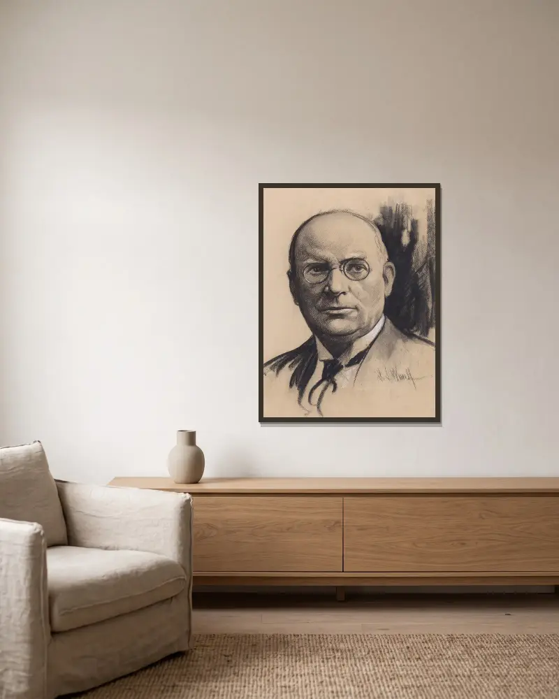 Richard Bedford Bennett von Samuel Johnson Woolf gerahmt an einer Wand