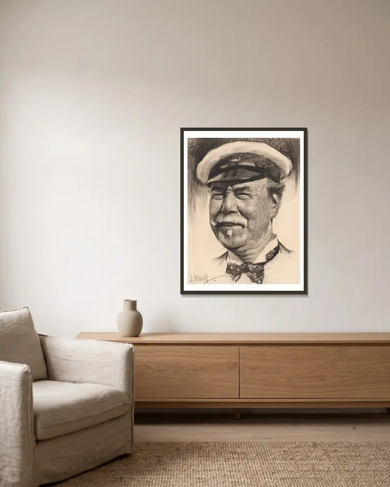 Sir Thomas Lipton von Samuel Johnson Woolf gerahmt an einer Wand