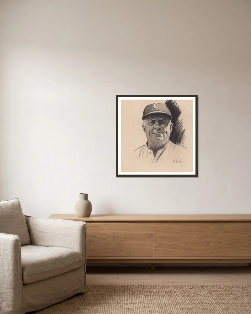 Wilbert Robinson von Samuel Johnson Woolf gerahmt an einer Wand