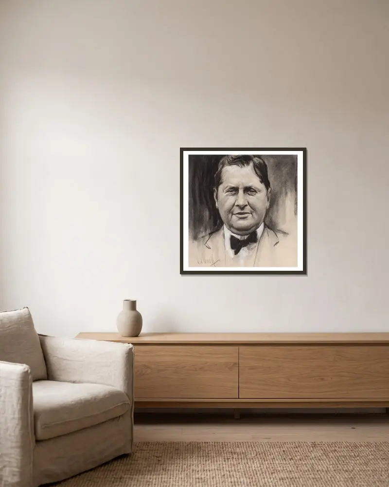 William Wrigley, Jr. von Samuel Johnson Woolf gerahmt an einer Wand