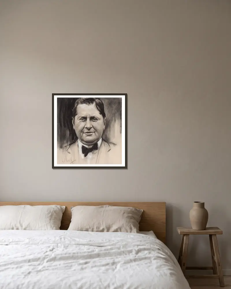 William Wrigley, Jr. von Samuel Johnson Woolf gerahmt an einer Wand