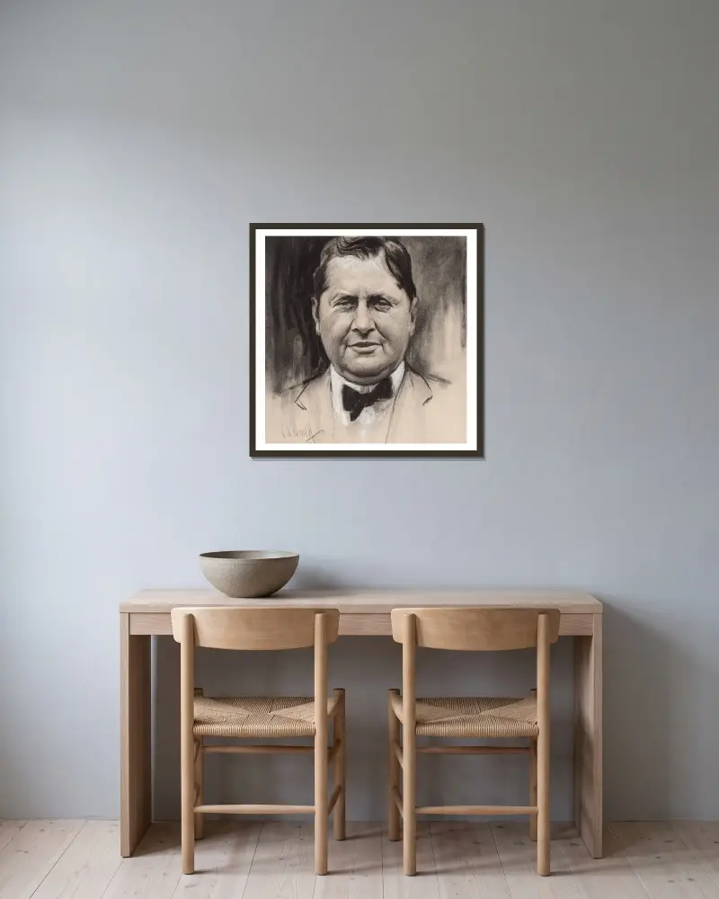 William Wrigley, Jr. von Samuel Johnson Woolf gerahmt an einer Wand