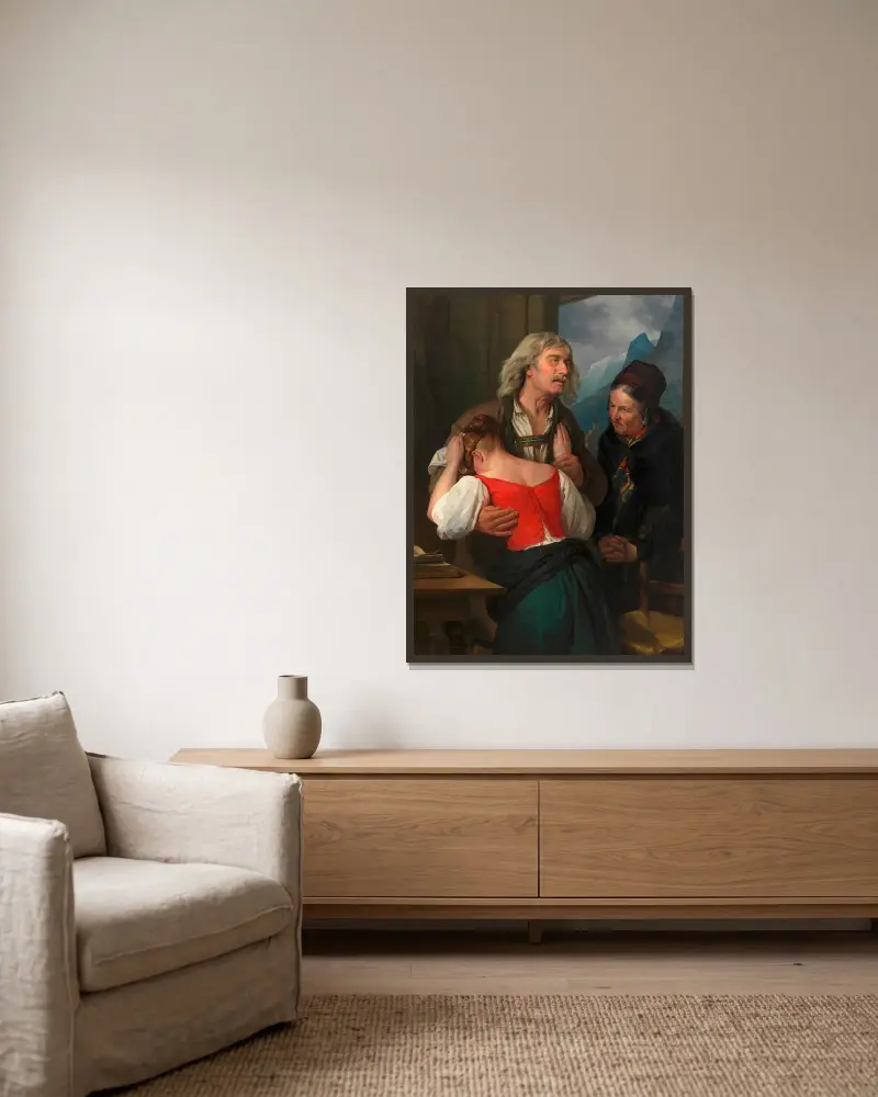 Das Bekenntnis von Josef Danhauser gerahmt an einer Wand