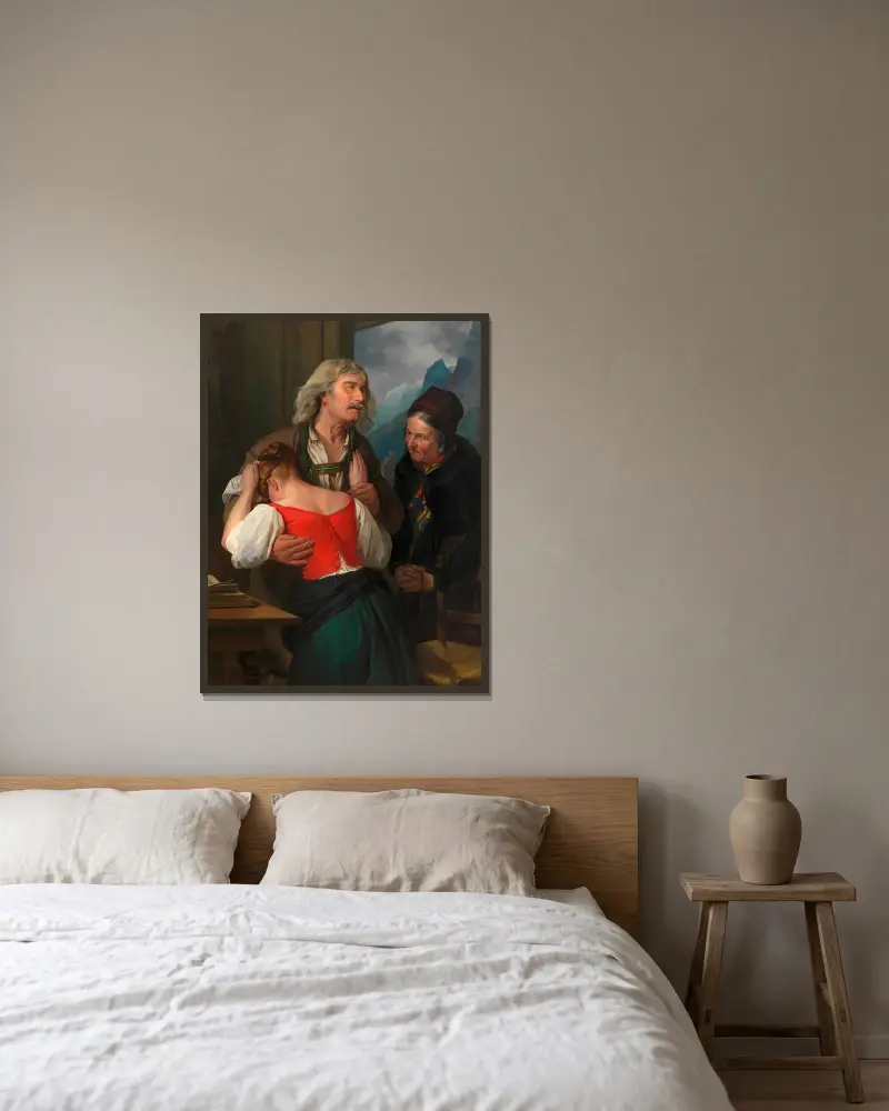 Das Bekenntnis von Josef Danhauser gerahmt an einer Wand
