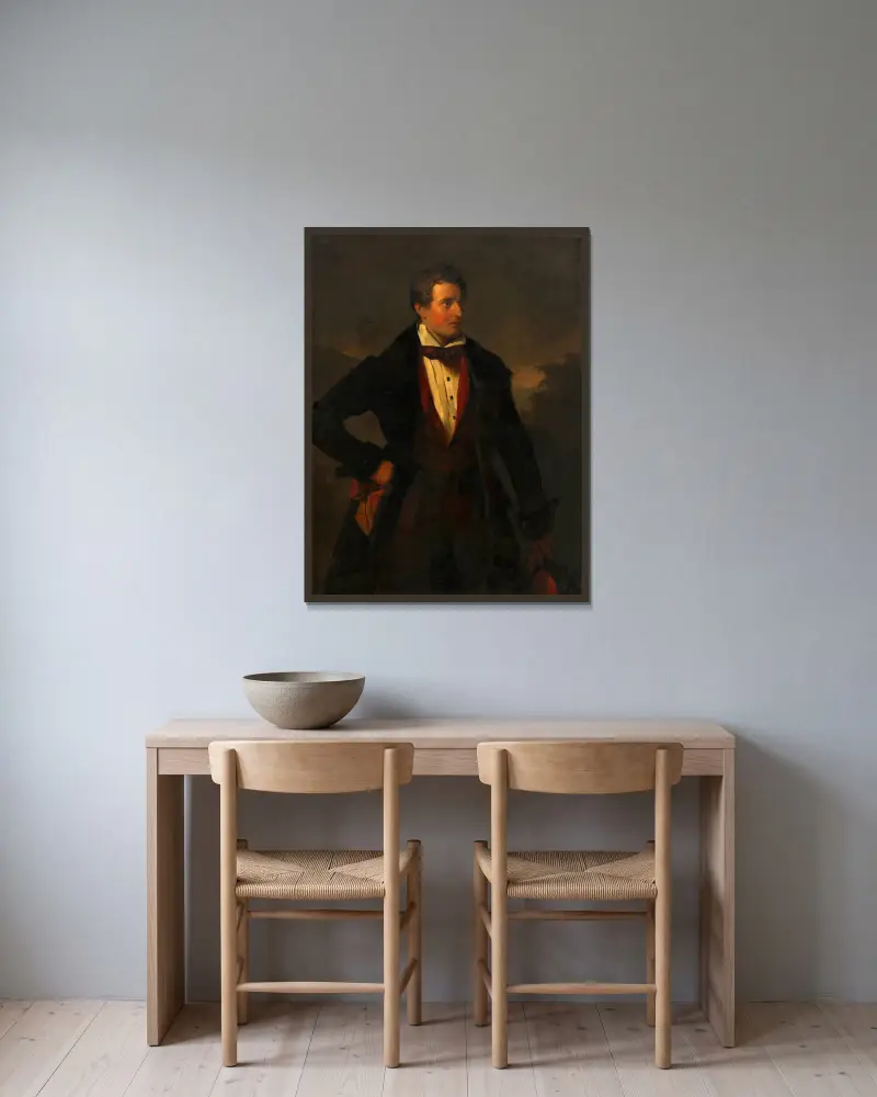 Franz Danhauser (der jüngere Bruder des Künstlers) von Josef Danhauser gerahmt an einer Wand