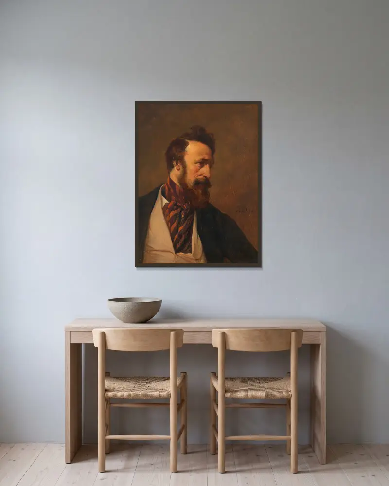 Franz von Schober (Dichter, Librettist und Schauspieler) av Josef Danhauser inramad på en vägg