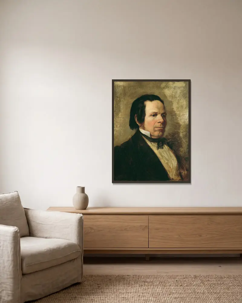 Porträt eines Mannes von Josef Danhauser gerahmt an einer Wand