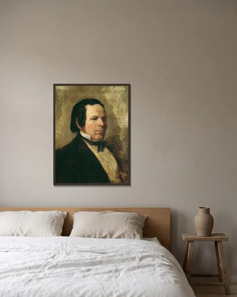 Porträt eines Mannes von Josef Danhauser gerahmt an einer Wand