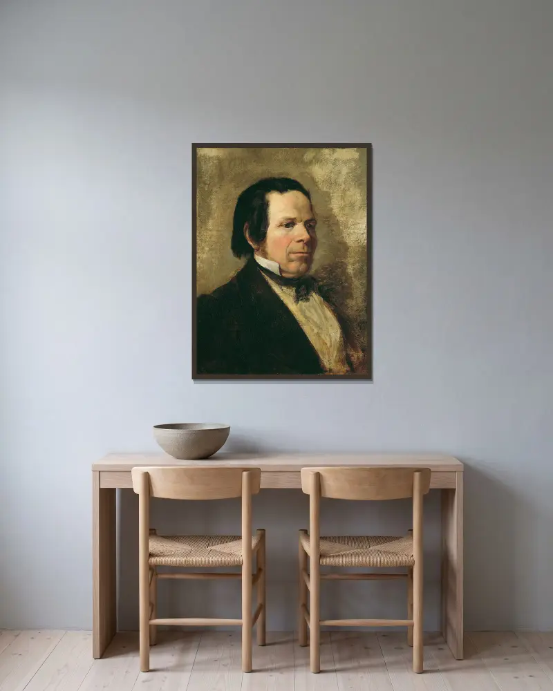 Porträt eines Mannes von Josef Danhauser gerahmt an einer Wand