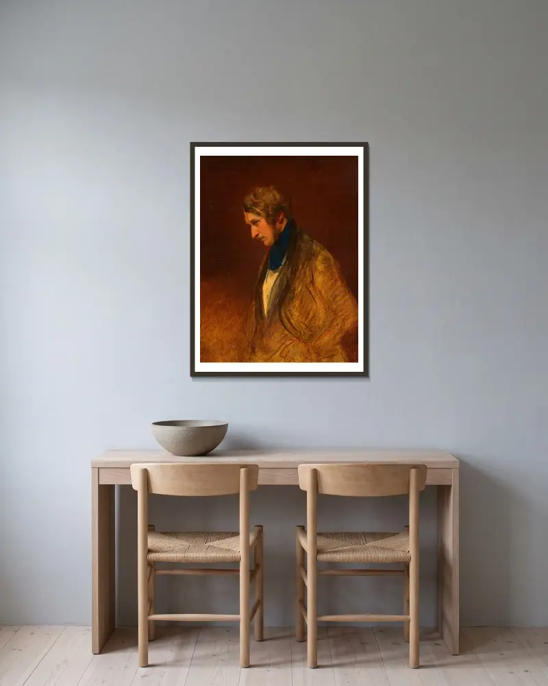Selbstbildnis Josef Danhauser av Josef Danhauser inramad på en vägg