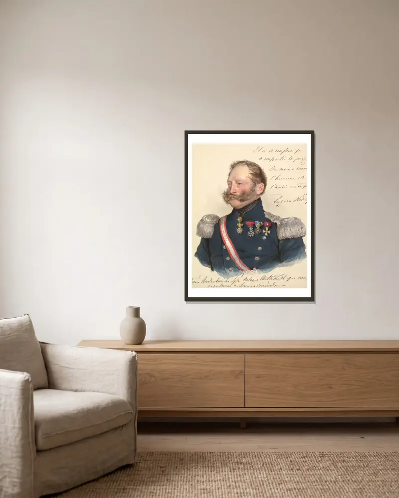 Prins Friedrich av Schwarzenberg av Josef Kriehuber inramad på en vägg