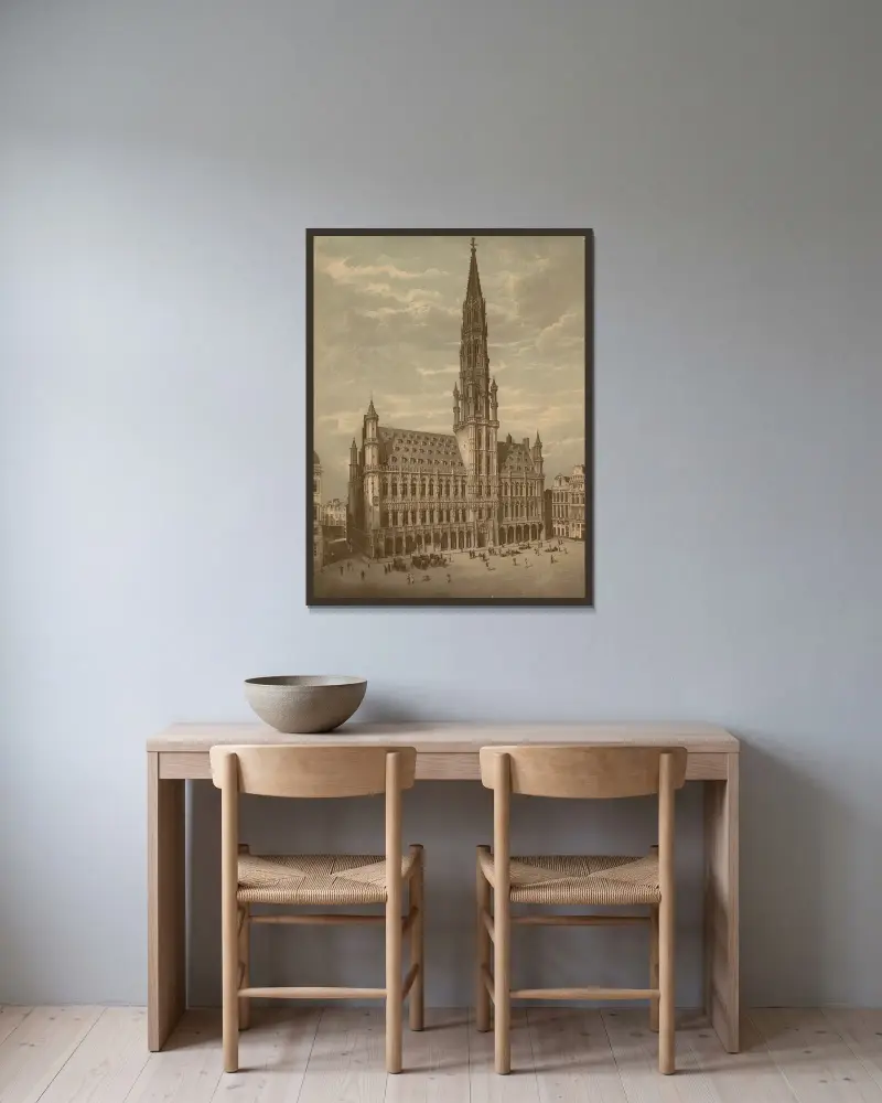 Bruselská radnice, Josef Langl v rámu na stěně