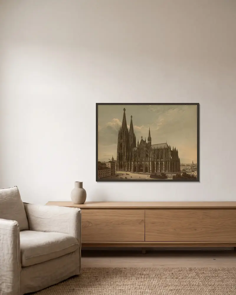 Cologne Cathedral av Josef Langl inramad på en vägg