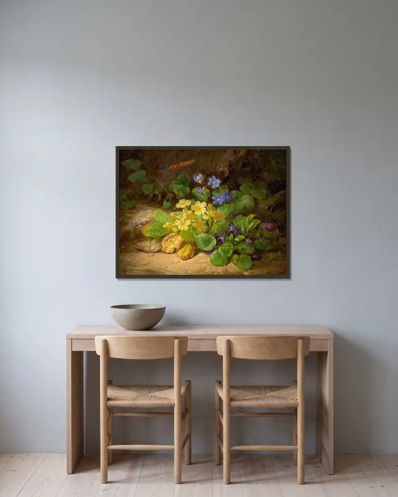 Mały bukiet kwiatów (Kwiaty alpejskie), Josef Lauer w ramie na ścianie