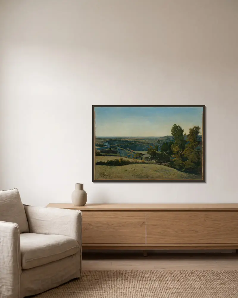 Französische Landschaft von Henri-Joseph Harpignies gerahmt an einer Wand