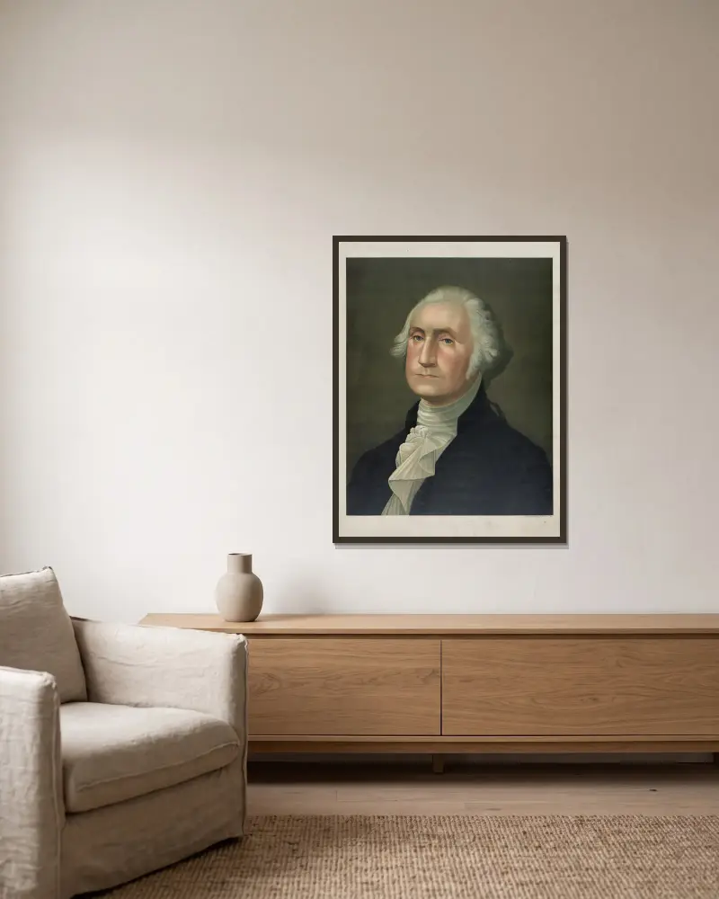 George Washington von Joseph Hoover gerahmt an einer Wand