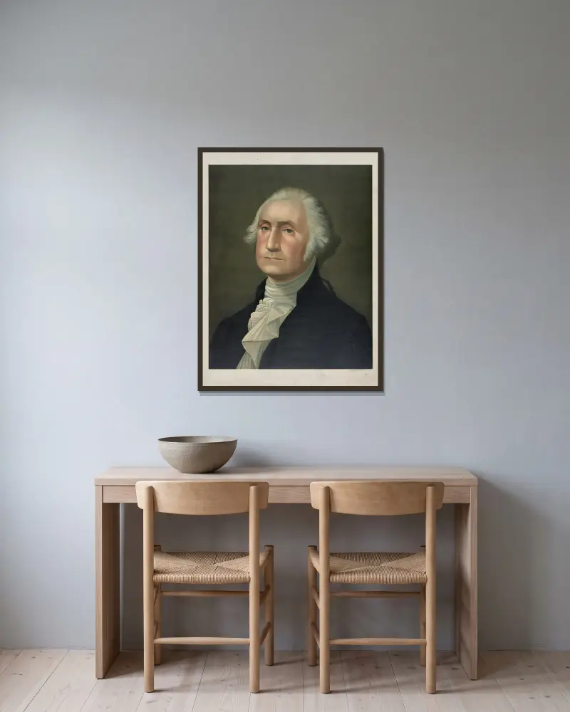 George Washington von Joseph Hoover gerahmt an einer Wand