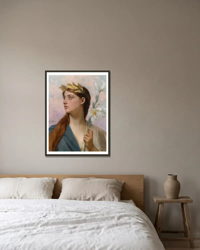 Allegori över segern av Jules Joseph Lefebvre inramad på en vägg