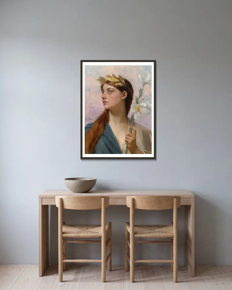 Allegori över segern av Jules Joseph Lefebvre inramad på en vägg