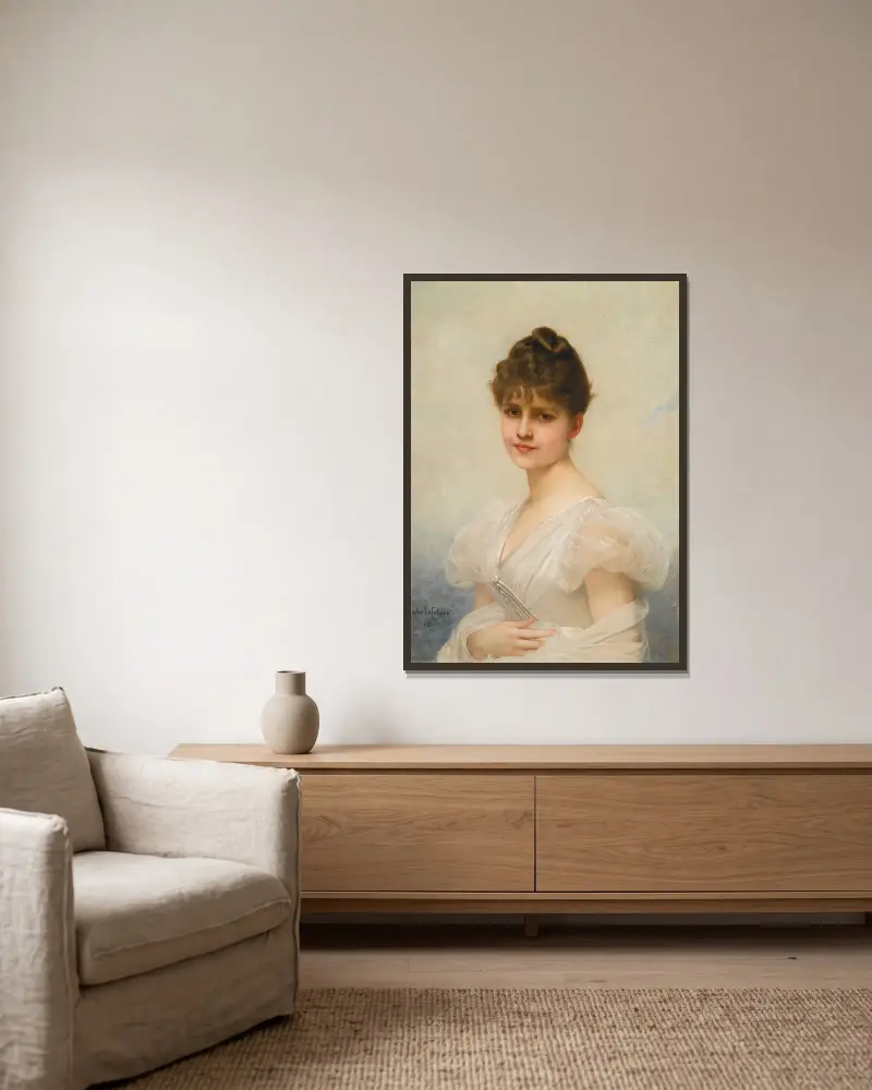 Edith Warren Miller von Jules Joseph Lefebvre gerahmt an einer Wand