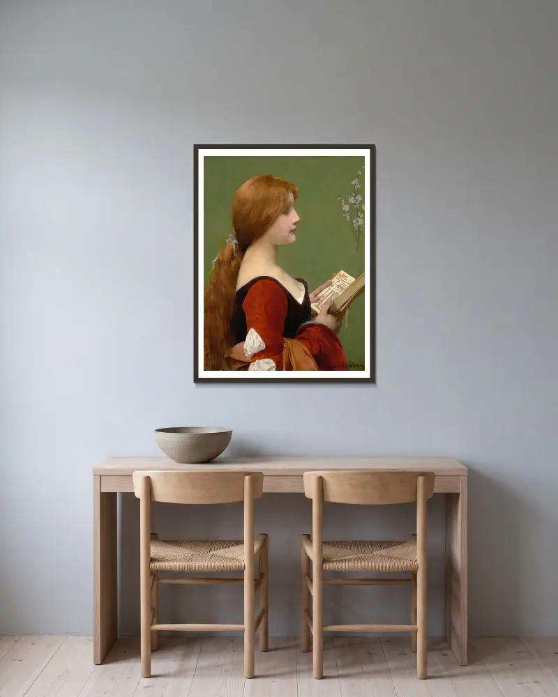 Jeanne La Rousse – Nr. 1 von Jules Joseph Lefebvre gerahmt an einer Wand