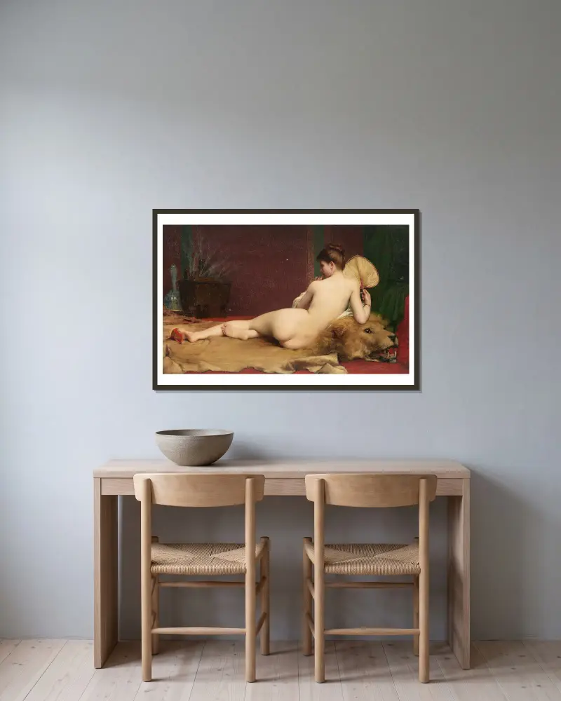 Odaliske – Nr. 1 von Jules Joseph Lefebvre gerahmt an einer Wand