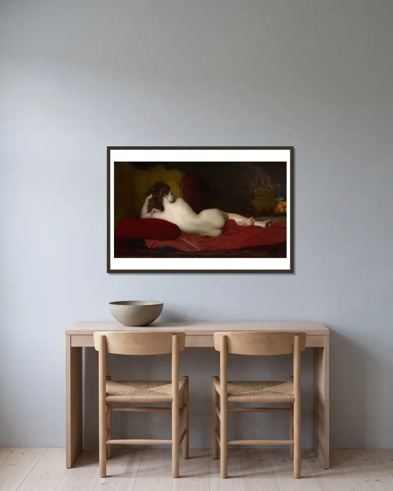 Odaliske, 1874 von Jules Joseph Lefebvre gerahmt an einer Wand