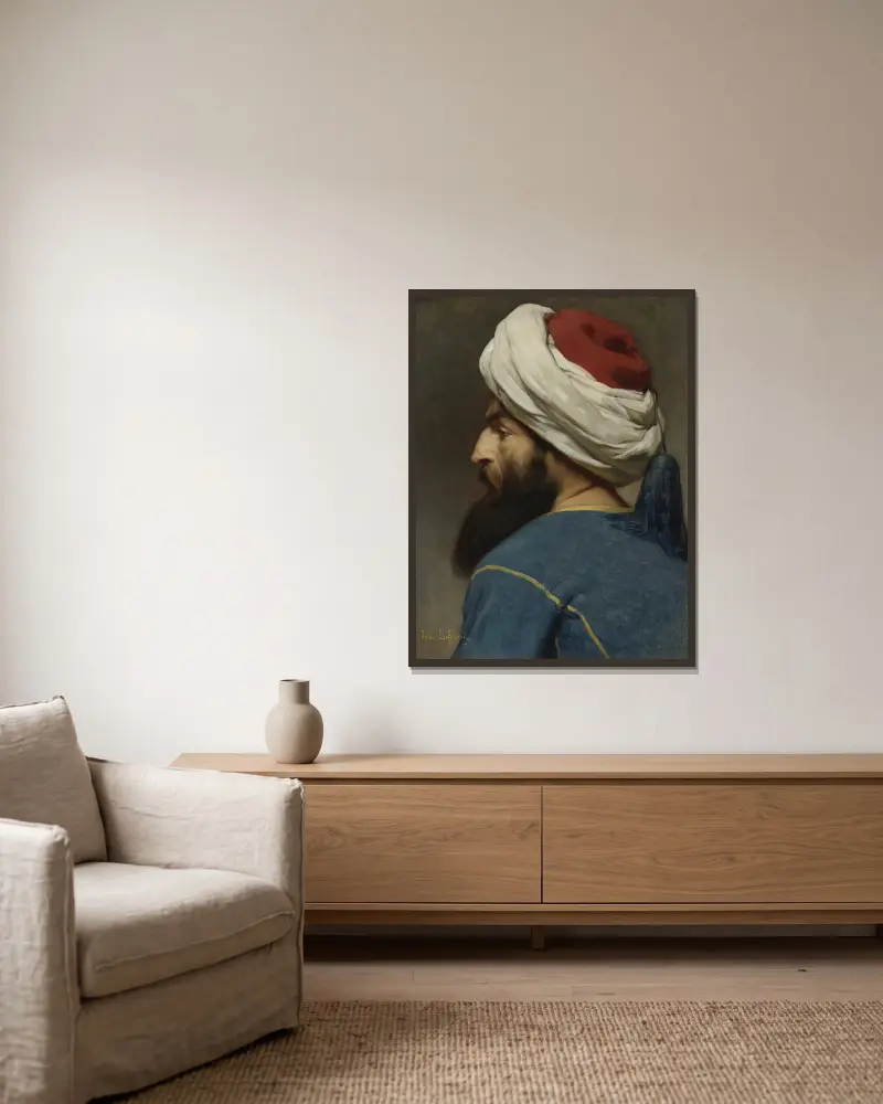 Porträt eines Osmanen von Jules Joseph Lefebvre gerahmt an einer Wand